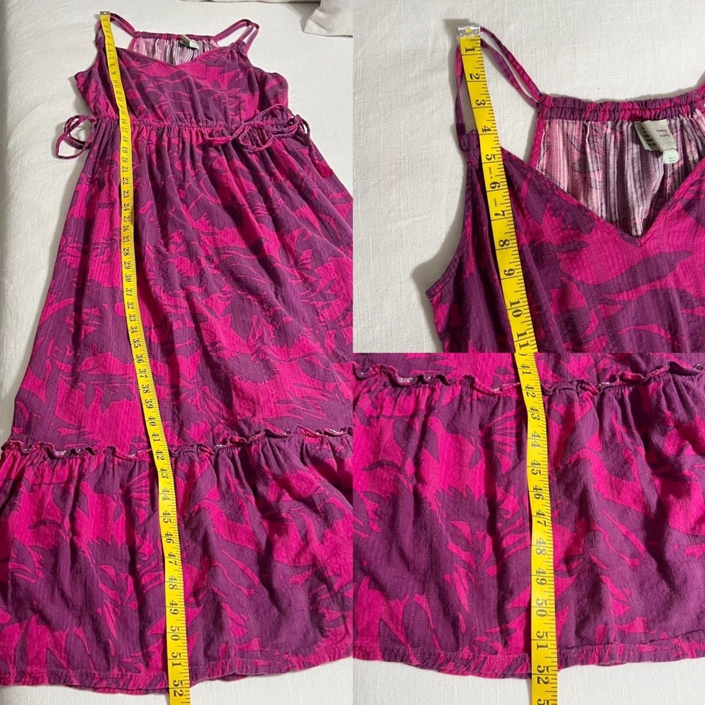 Anthropologie Saturday Sunday Yasmine Pink Purple Cotton Tiered Maxi Dress Small - Picture 11 of 11